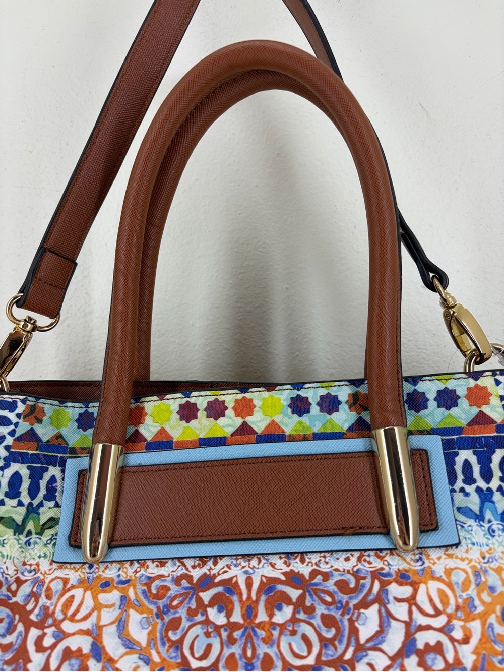 Nanette Lepore Brown Satchel with Light Blue Trim - Picture 6 of 11